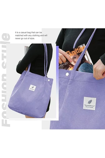 Plátenná Taška na voľný čas Priestranná odolná a elegantná Bonluo Svetlofialová 38*35*11cm