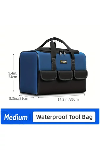 Taška na náradie Odolný materiál Oxford so zosilnenou základňou a širokým otvorom Modrá 36*21*24cm