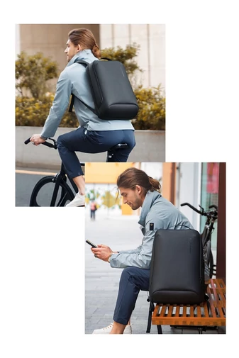 Obchodný Batoh Mark Ryden proti Krádeži, materiál Oxford, USB port, priehradka na notebook Sivý 42*30*11cm