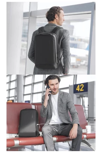 Obchodný Batoh Mark Ryden proti Krádeži, materiál Oxford, USB port, priehradka na notebook Sivý 42*30*11cm