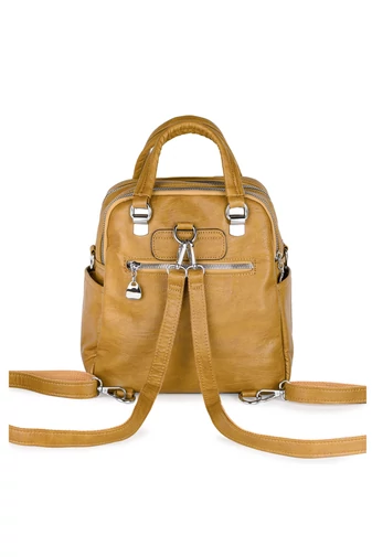 Bonluo Hnedý ruksak/Crossbody kabelka z imitácie kože Rozmery 26*24*12cm