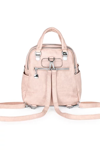 Bonluo Ružový ruksak/Crossbody kabelka z imitácie kože Rozmery 26*24*12cm