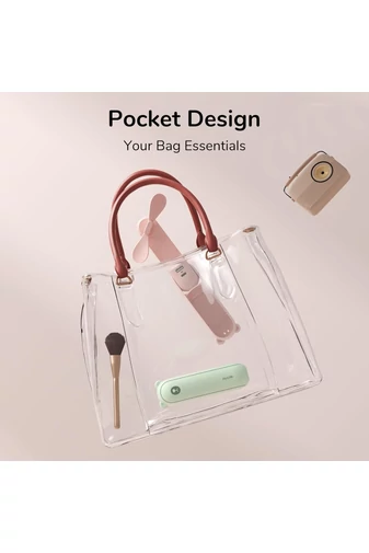 Ventilátor prenosný skladací F8X 3v1 s externou batériou a baterkou, 4000mAh, USB-C Ružový