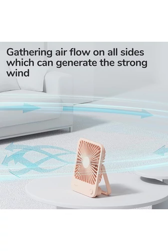 Prenosný Ventilátor Ultratenký 4-rýchlostný Skladací Dizajn 2000mAh Tichý Ružový