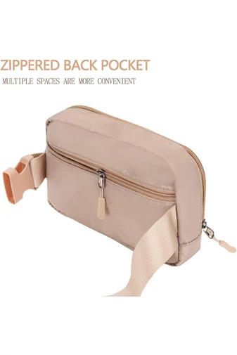 Nepremokavá Taška/Ľadvinka z polyesteru s protišmykovým vreckom a nastaviteľným popruhom Bonluo Khaki 21×12,5cm