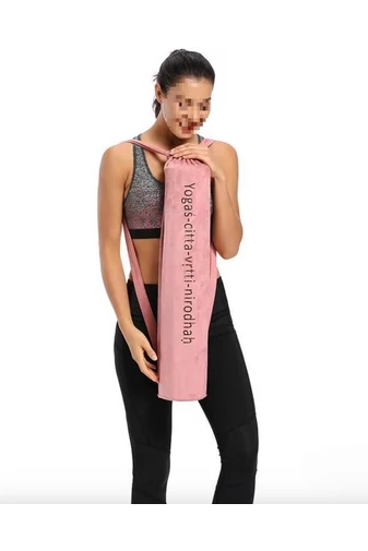 Taška na jogovú podložku zo semišovej imitácie, na šport a fitness Bonluo, Svetlomodrá 75×15×15cm