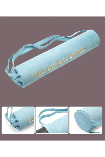 Taška na jogovú podložku zo semišovej imitácie, na šport a fitness Bonluo, Svetlomodrá 75×15×15cm