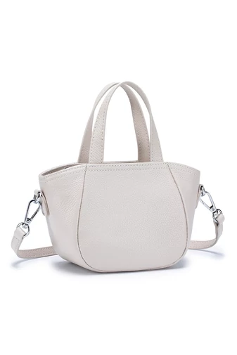 Kabelka z Pravej Kože Elegantná, Praktická Bonluo Biela 13×14×8,5cm
