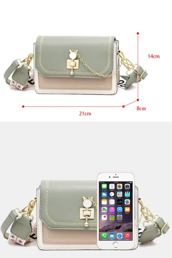 Crossbody Kabelka Elegantná z PU Kože, s Dvoma Typmi Popruhov, Bonluo Zelená 14×21×8cm