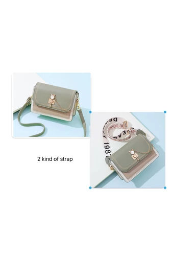 Crossbody Kabelka Elegantná z PU Kože, s Dvoma Typmi Popruhov, Bonluo Zelená 14×21×8cm