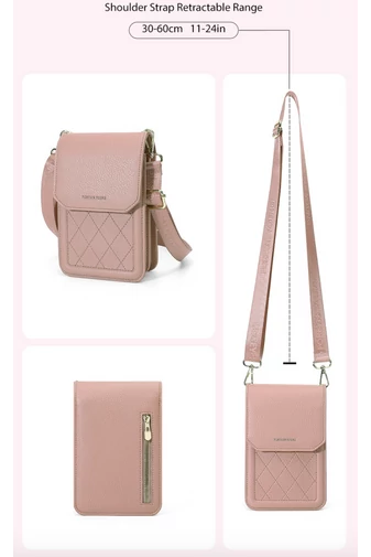 Mini Crossbody Kabelka z PU Kože s Praktickým Dizajnom a Nastaviteľným Popruhom, Bonluo, Fialová 19×12,5×6cm