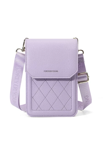 Mini Crossbody Kabelka z PU Kože s Praktickým Dizajnom a Nastaviteľným Popruhom, Bonluo, Fialová 19×12,5×6cm