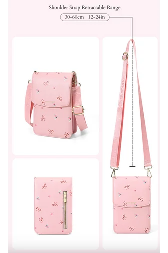 Mini Crossbody Kabelka z PU Kože s Kvetinovým Vzorom, Bonluo, Béžová 19,5×13×5cm