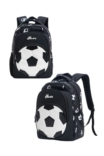 Ergonomický Detský Ruksak s Futbalovým Dizajnom z Tkaniny Oxford, Bonluo, Čierno-Biely 40×29×19cm