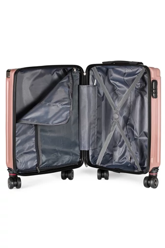 Kabínový Kufor vo Veľkosti Wizz Air s Tvrdými Stenami s Odnímateľnými Kolieskami, Zlatoružový 55×38×20cm