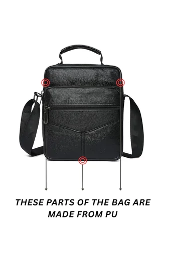 Čierna crossbody taška Bonluo z prírodnej kože Veľkosť (21*18*10cm)