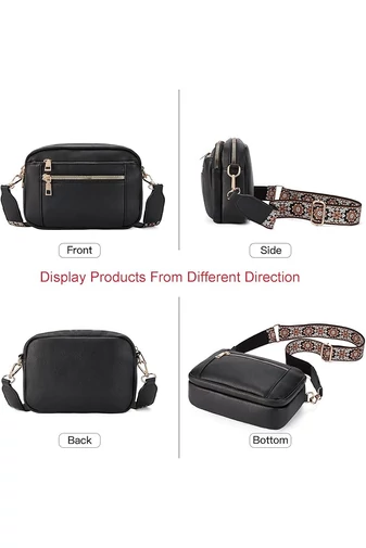 Crossbody kabelka s nastaviteľným popruhom z PU Bonluo Modrá 20*15,6*5,1cm 