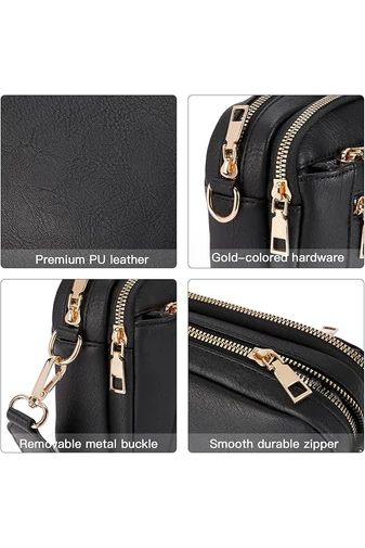 Crossbody kabelka s nastaviteľným popruhom z PU Bonluo Modrá 20*15,6*5,1cm 