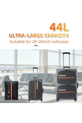 Vákuové úložné vrece s hermetickým zipsom, vodeodolné, 44 L, Bonluo čierno-oranžové 56×40×20cm