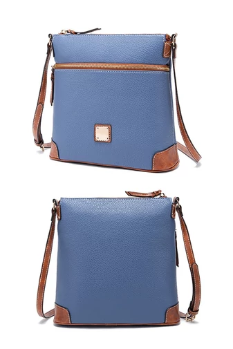 Crossbody kabelka z PU kože s viacerými vreckami a nastaviteľným ramenným popruhom, čierna 24×25×10cm