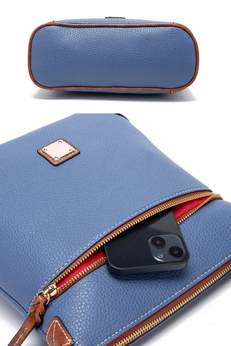 Crossbody kabelka z PU kože s viacerými vreckami a nastaviteľným ramenným popruhom, čierna 24×25×10cm