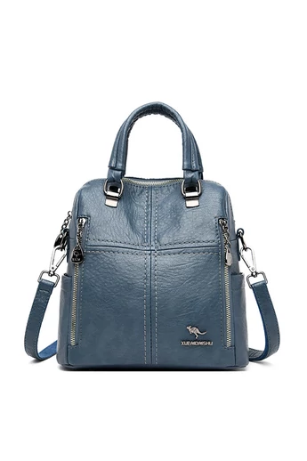 Bonluo Modrý ruksak/Crossbody kabelka z imitácie kože Rozmery 26*24*12cm