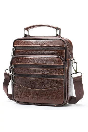 Hnedá pánska crossbody taška Bonluo prvotriednej kvality z prírodnej kože veľkosť (23*20*6cm)