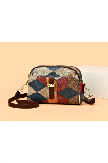 Farebná crossbody kabelka Bonluo so vzorom z imitácie kože Veľkosť 15*21*7 cm