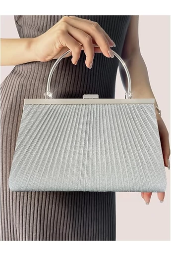 Strieborná elegantná taška Bonluo na špeciálne príležitosti s veľkosťou (15*25*4,5 cm)