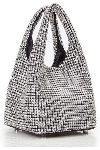 Strieborná elegantná malá taška s kamienkami Bonluo (14,5*14,5*15 cm)
