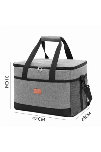Sivá termoizolačná taška Bonluo vyrobená z vodotesného materiálu Veľkosť 31*42*28cm