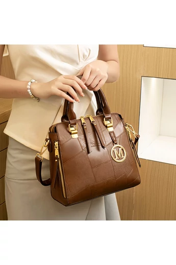 Elegantná hnedá kabelka Bonluo z imitácie kože (24*24,5*12cm)