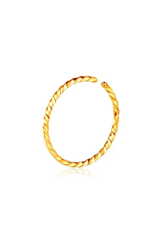 Moderný piercingový krúžok do nosa Rosegold Twist z nehrdzavejúcej ocele