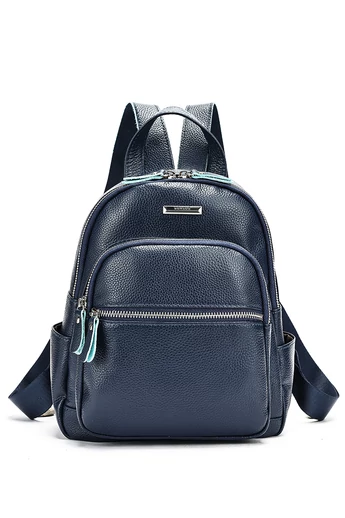 Ruksak Dámsky Mini Modrý Bonluo z pravej kože 27*22*11cm