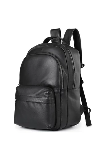 Ruksak z Pravej Čiernej Kože Unisex Bonluo s priestorom pre 15,6-palcový notebook 41*28*17cm
