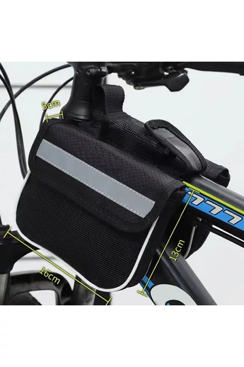 Dvojitá Taška na bicykel vyrobená z vodeodolného polyesteru s reflexnými pásikmi Bonluo Čierna (13*16*5cm)