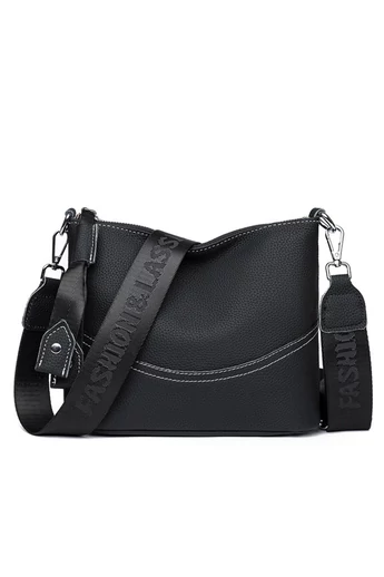 Crossbody Taška z Pravej Kože, Elegantná, Praktická, Nepremokavá, Čierna 23×19×13cm