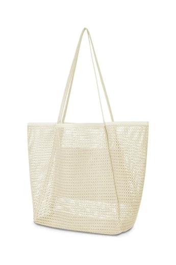 Plážová Taška zo sieťoviny z Oxford tkaniny, Skladacia, Ľahká, Veľká kapacita Béžová 37*35*14cm Bonluo