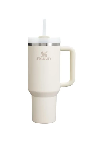 Termoizolačný pohár Stanley s opakovane použiteľnou slamkou z nehrdzavejúcej ocele 304, v darčekovej krabičke Biely 887 ml