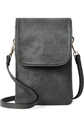 Crossbody Kabelka z PU kože s Viacerými Vreckami a Nastaviteľným Popruhom, Bonluo Čierna 20×13×3cm