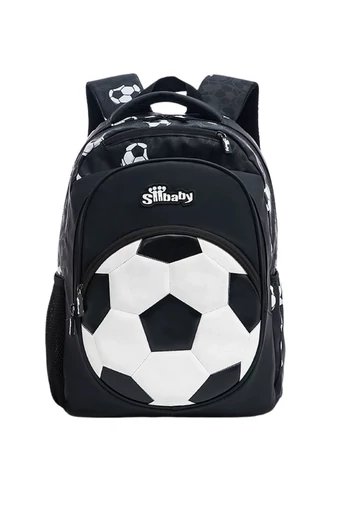 Ergonomický Detský Ruksak s Futbalovým Dizajnom z Tkaniny Oxford, Bonluo, Čierno-Biely 40×29×19cm