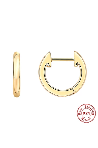 Okrúhle náušnice vyrobené zo striebra s pozlátením S925 s minimalistickým a elegantným dizajnom