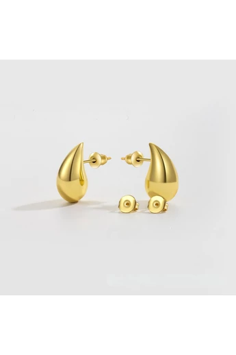 Elegantné strieborné náušnice 925 pozlátené 18K zlatom s moderným a rafinovaným dizajnom