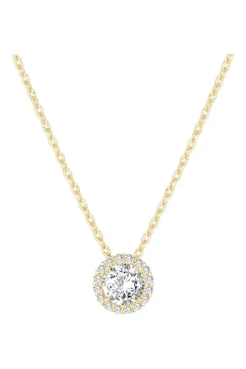 Elegantná zlatá retiazka vyrobená zo striebra S925 pozlátená 14K zlatom s okrúhlym lesklým príveskom veľkosť 40 +5cm