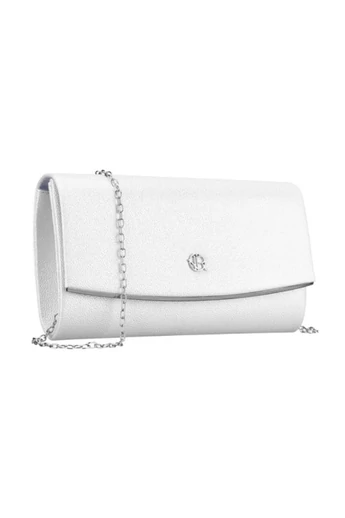 Elegantná Dámska Kabelka Z Imitácie Kože Strieborná So Zlatými Detailmi 13×23×5cm