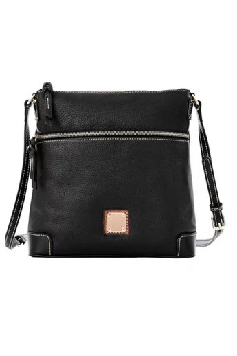 Crossbody kabelka z PU kože s viacerými vreckami a nastaviteľným ramenným popruhom, čierna 24×25×10cm