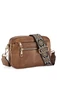 Crossbody kabelka s nastaviteľným popruhom z PU Bonluo Hnedá 20*15,6*5,1cm 