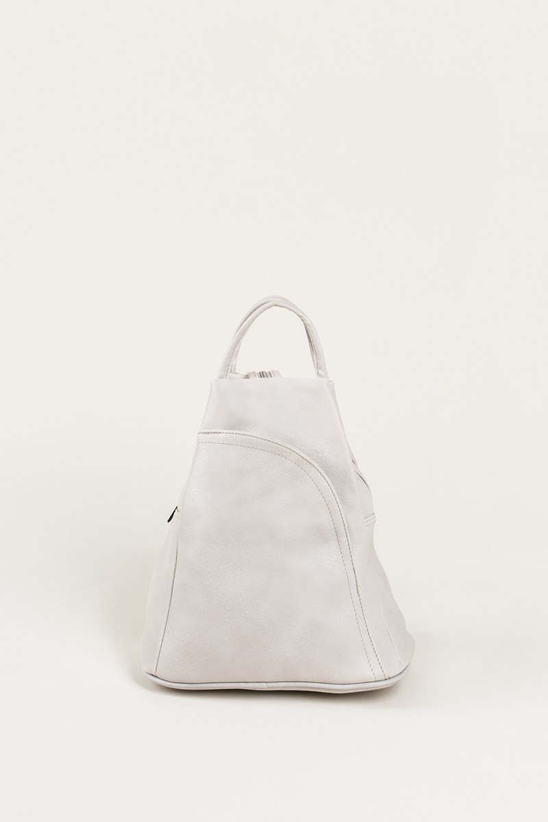 BONLUO béžová dámska taška z umelej kože 2 v 1 - trojuholníková taška aj taška cez rameno