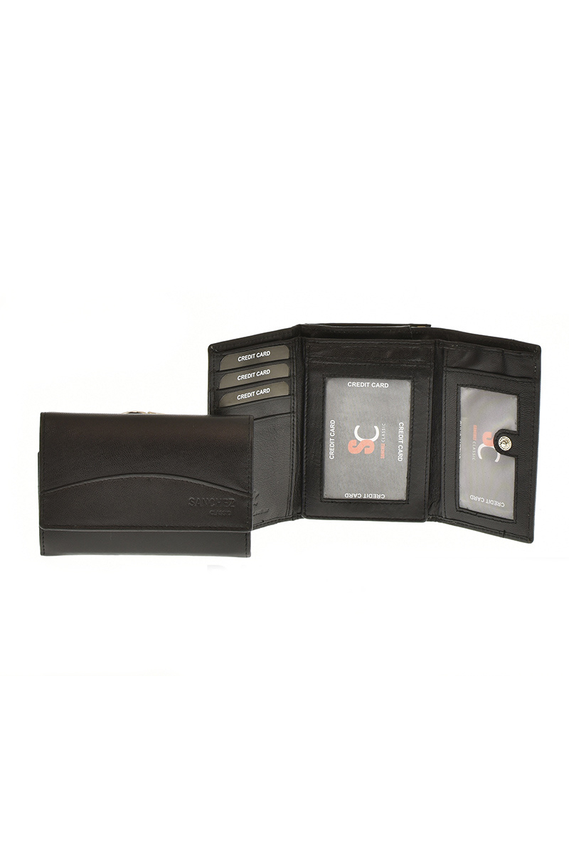 Sanchez dámska peňaženka z čiernej pravej kože s RFID štítkom