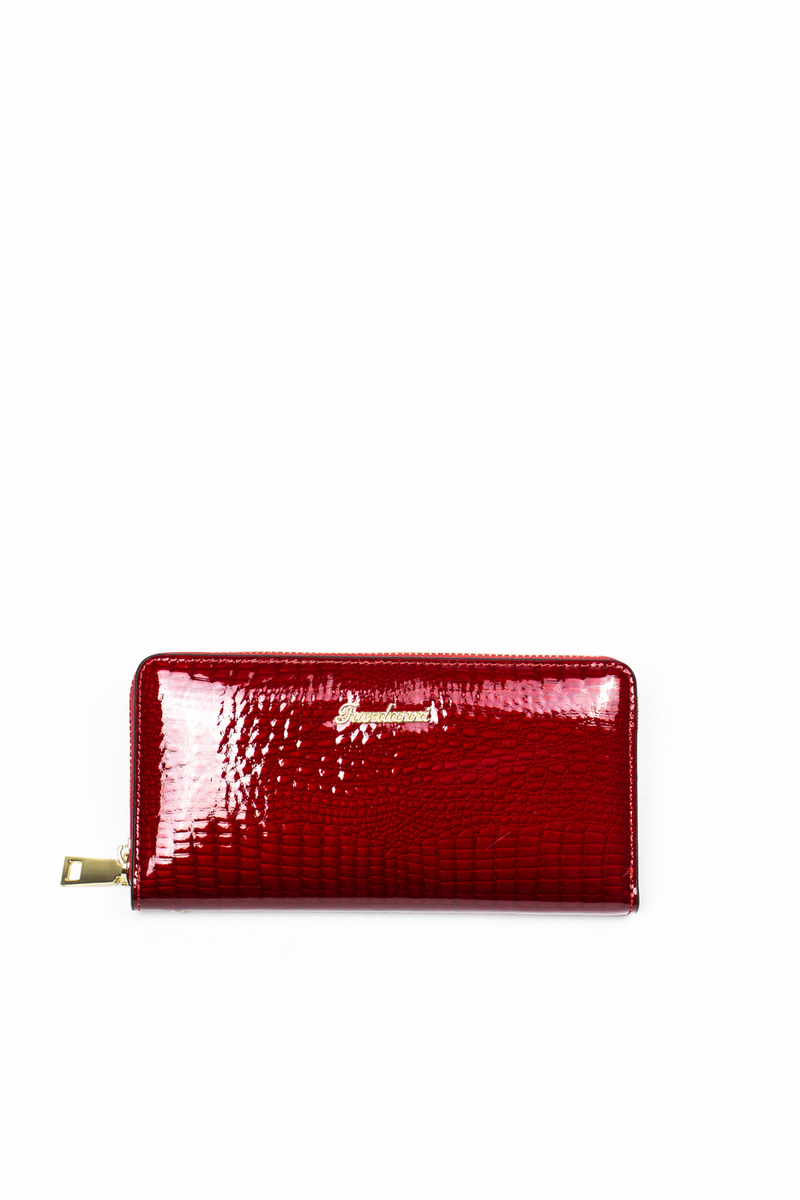 Fuerdanni lakovaná červená dámska peňaženka vyrobená z ekokože 